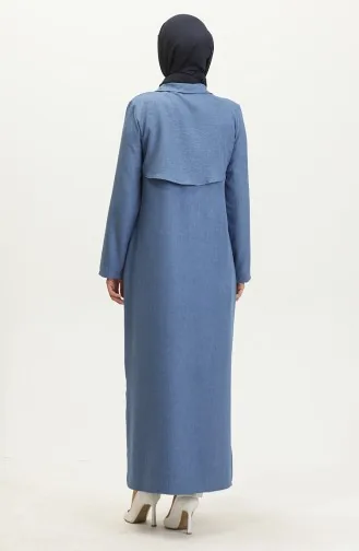 عباية ياقة قميص 24019-06 انديجو 24019-06
