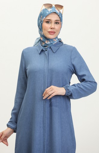 عباية سادة للمحجبات  24021-06 انديجو 24021-06