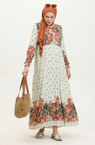 Robe A Motifs Fleurs 4093-04 Carreau 4093-04