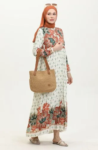 Robe A Motifs Fleurs 4093-04 Carreau 4093-04