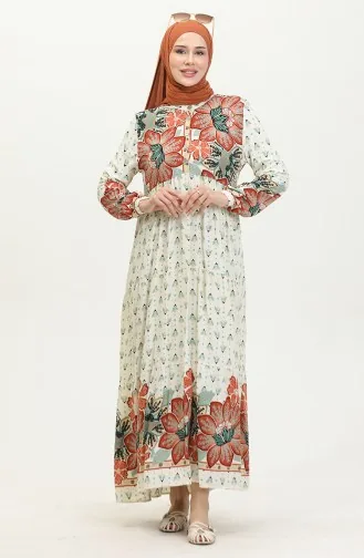 Robe A Motifs Fleurs 4093-04 Carreau 4093-04