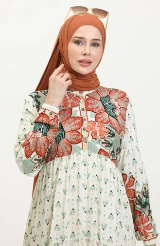 Robe A Motifs Fleurs 4093-04 Carreau 4093-04