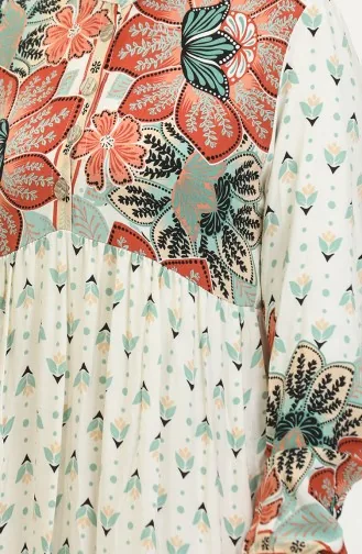 Robe A Motifs Fleurs 4093-04 Carreau 4093-04