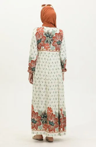 Robe A Motifs Fleurs 4093-04 Carreau 4093-04