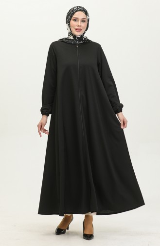 Abaya Mevlana Double A Fermeture 2029-01 Noir 2029-01