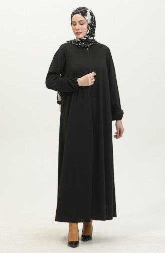 Abaya Mevlana Double A Fermeture 2029-01 Noir 2029-01