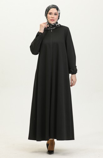 Abaya Mevlana Double A Fermeture 2029-01 Noir 2029-01