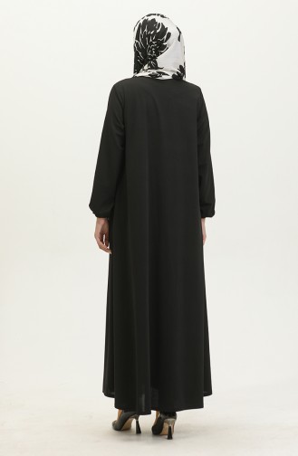 Abaya Mevlana Double A Fermeture 2029-01 Noir 2029-01