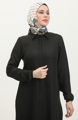 عباية سادة للمحجبات 24021-01 أسود 24021-01