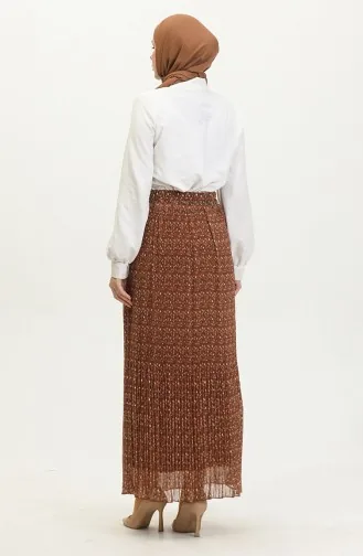 Pleated Skirt 0139-04 Cinnamon Color white 0139-04