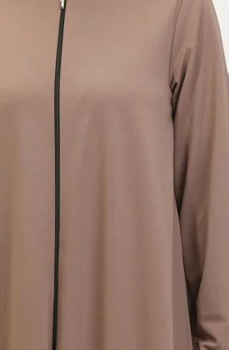 Doppelte Mevlana-Abaya Mit Reißverschluss 2029-05 Nerz 2029-05