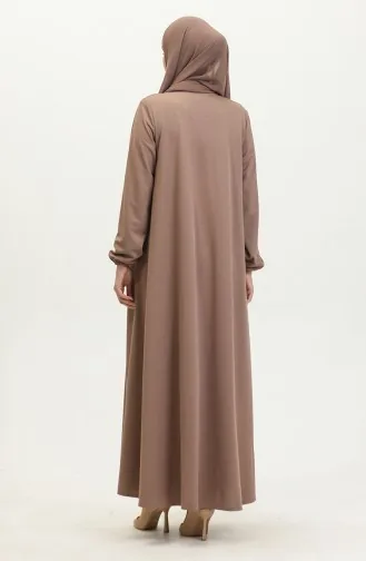 Doppelte Mevlana-Abaya Mit Reißverschluss 2029-05 Nerz 2029-05