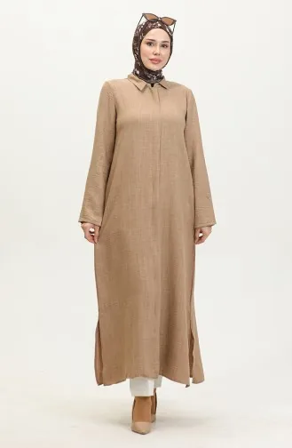 Shirt Collar Abaya 24019-02 Mink 24019-02