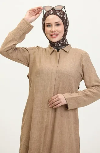 Shirt Collar Abaya 24019-02 Mink 24019-02