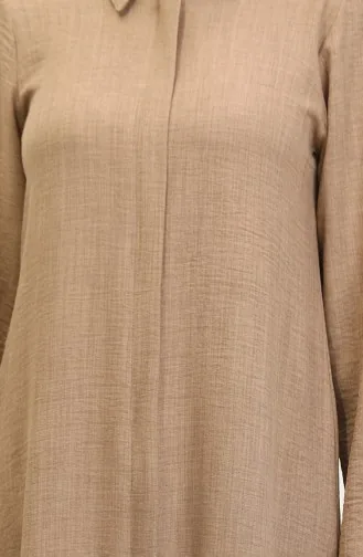 Shirt Collar Abaya 24019-02 Mink 24019-02