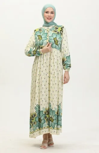 فستان بنقش أزهار  4093-05  أخضر 4093-05