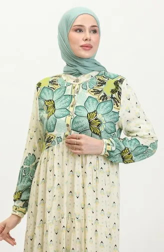 فستان بنقش أزهار  4093-05  أخضر 4093-05