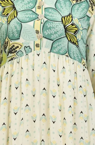 فستان بنقش أزهار  4093-05  أخضر 4093-05