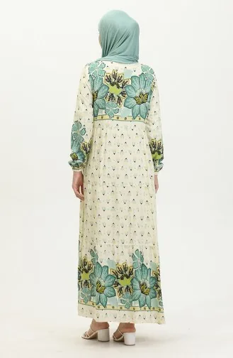 فستان بنقش أزهار  4093-05  أخضر 4093-05