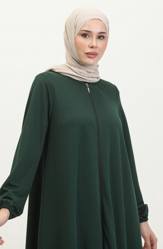 Abaya Mevlana Double A Fermeture 2029-02 Vert Emeraude 2029-02