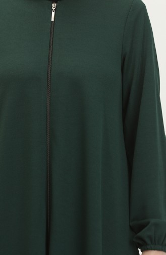 Abaya Mevlana Double A Fermeture 2029-02 Vert Emeraude 2029-02