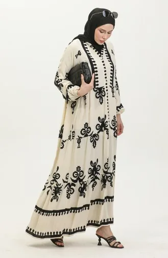 فستان بأكمام بالون  4091-06 بيج 4091-06