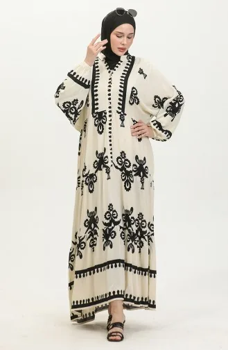 فستان بأكمام بالون  4091-06 بيج 4091-06