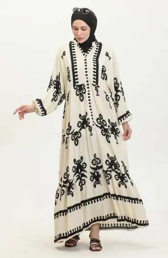 فستان بأكمام بالون  4091-06 بيج 4091-06