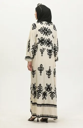 فستان بأكمام بالون  4091-06 بيج 4091-06