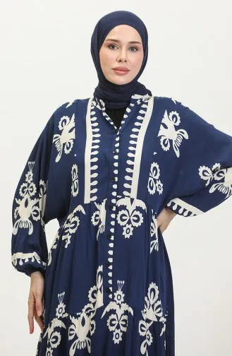 Kleid Mit Ballonärmeln 4091-02 Marineblau 4091-02