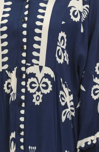 Kleid Mit Ballonärmeln 4091-02 Marineblau 4091-02