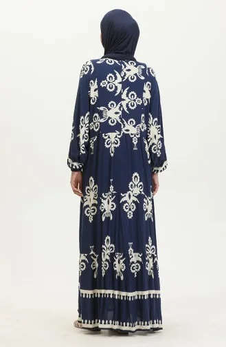 Kleid Mit Ballonärmeln 4091-02 Marineblau 4091-02