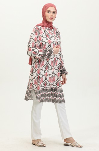Plus Size Buttoned Tunic 4097-01 Powder 4097-01