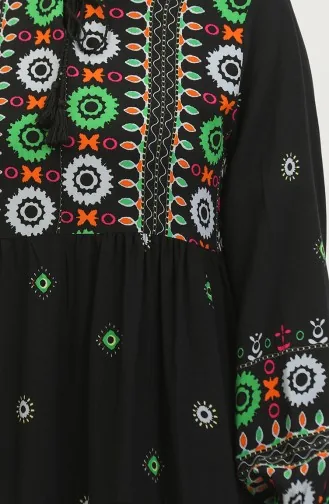Kleid Mit Stickereimuster 4089-04 Schwarz 4089-04