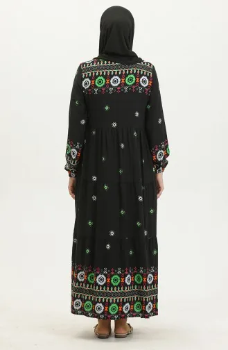 Kleid Mit Stickereimuster 4089-04 Schwarz 4089-04