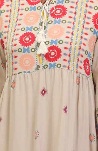 Robe à Motifs Brodée 4089-05 Vison 4089-05