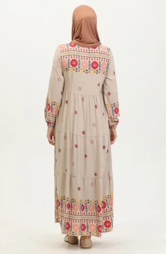 Robe à Motifs Brodée 4089-05 Vison 4089-05