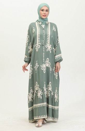 Kleid Mit Ballonärmeln 4091-03 Grün 4091-03