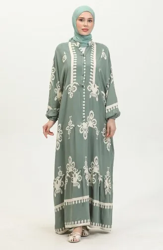 Kleid Mit Ballonärmeln 4091-03 Grün 4091-03