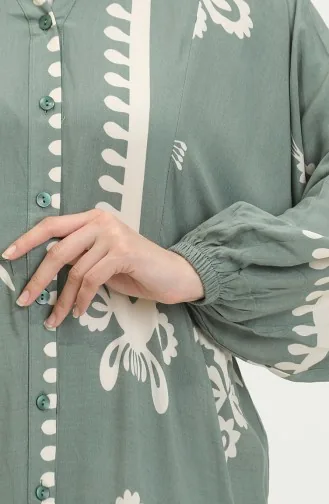 Kleid Mit Ballonärmeln 4091-03 Grün 4091-03