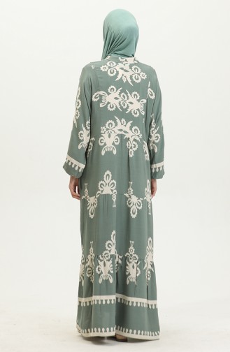 Kleid Mit Ballonärmeln 4091-03 Grün 4091-03