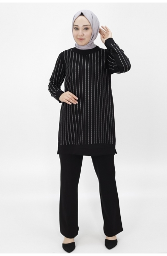 Ensemble Deux Fils Tissu Deux Fils Imprimé Pierre 71187-01 Noir 71187-01