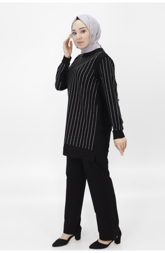 Ensemble Deux Fils Tissu Deux Fils Imprimé Pierre 71187-01 Noir 71187-01