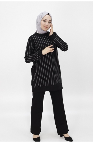 Ensemble Deux Fils Tissu Deux Fils Imprimé Pierre 71187-01 Noir 71187-01