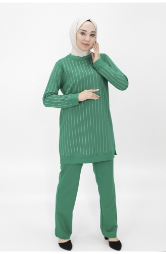 Ensemble Deux Fils Tissu Deux Fils Imprimé Pierre 71187-04 Vert 71187-04