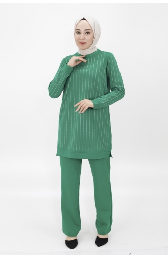 Ensemble Deux Fils Tissu Deux Fils Imprimé Pierre 71187-04 Vert 71187-04