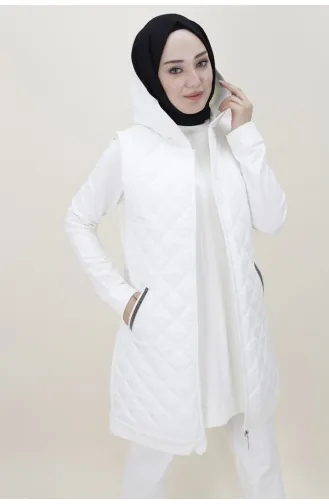 İki İplik Kumaş Yelekli Üçlü Takim 70060-01 Ekru