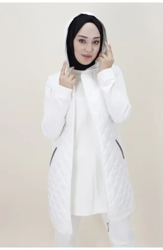 İki İplik Kumaş Yelekli Üçlü Takim 70060-01 Ekru