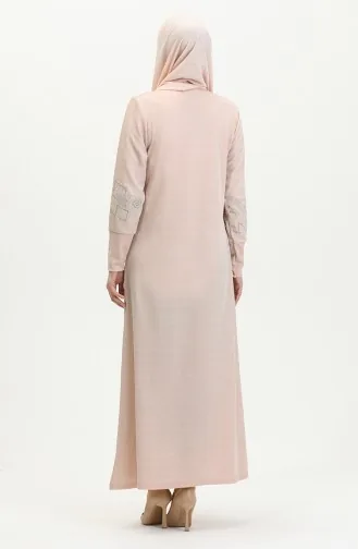 Robe De Soirée Argentée Imprimé Pierre 0422-06 Beige 0422-06
