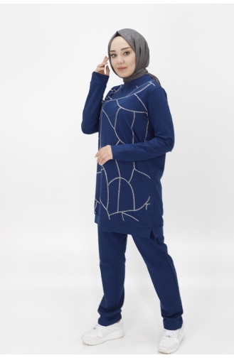 Costume Double Détail Rayure Pierre 70047-01 Indigo 70047-01